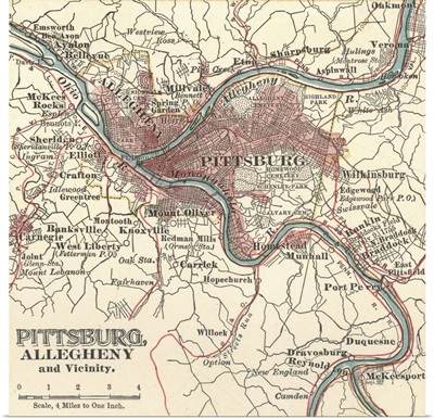 Pittsburg - Vintage Map