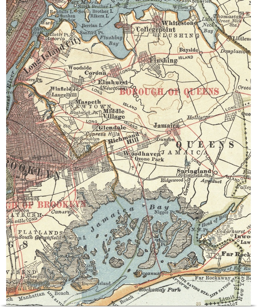 Queens - Vintage Map