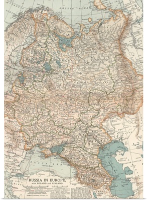 Russia in Europe - Vintage Map