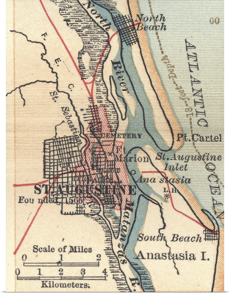 St. Augustine - Vintage Map