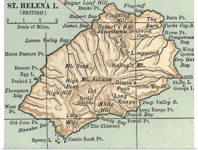 St. Helena Island - Vintage Map