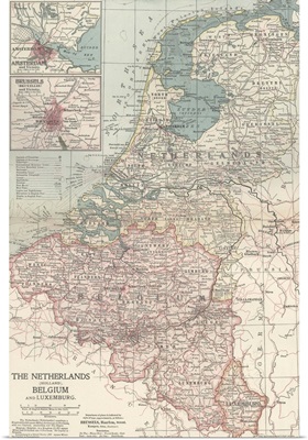 The Netherlands and Belgium - Vintage Map