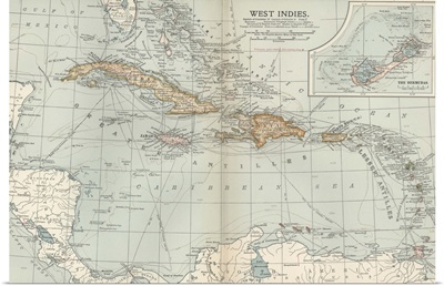 West Indies - Vintage Map