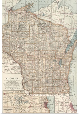 Wisconsin - Vintage Map
