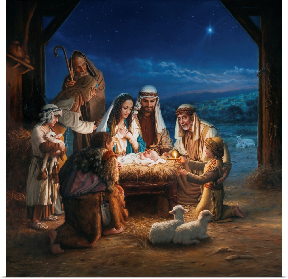 Nativity with shepherds.