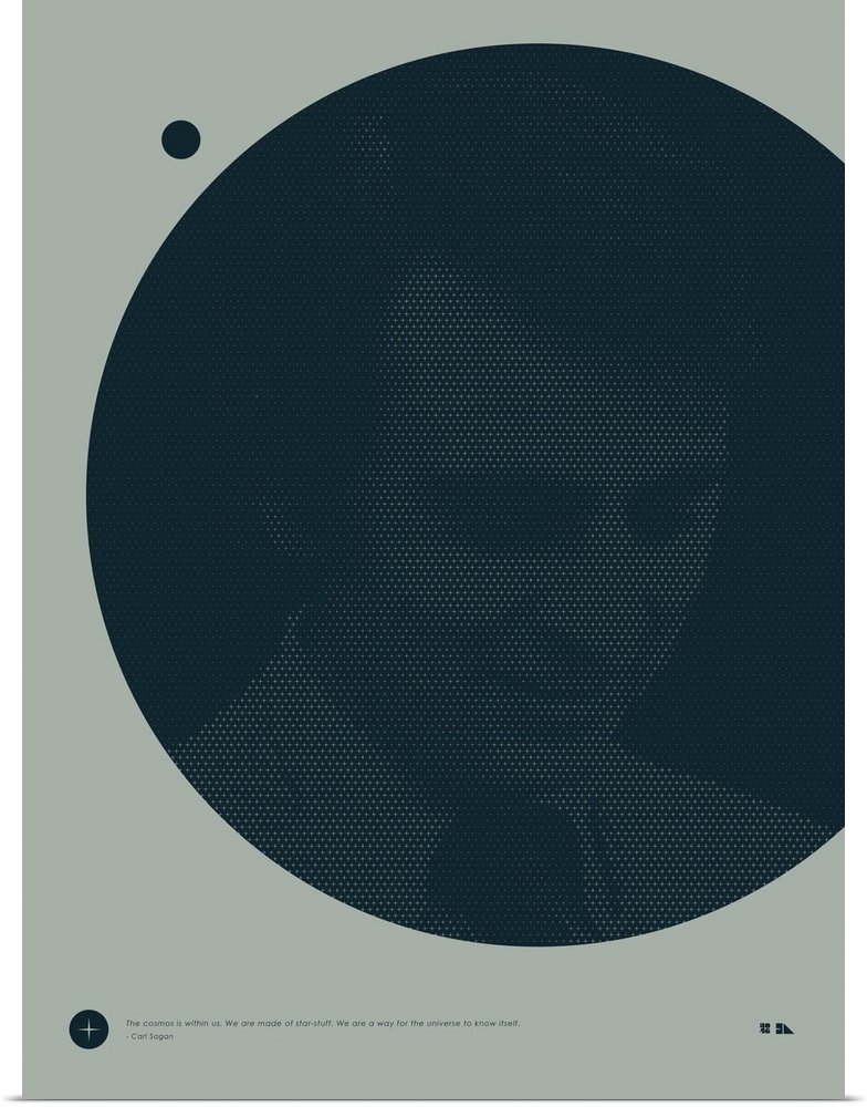 Graphic poster of Carl Sagan inspired by the great minds of science and those that are able to see the smaller details of ...