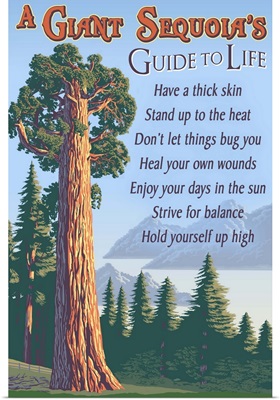 A Giant Sequoia's Guide to Life: Retro Travel Poster