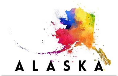 Alaska - State Abstract Watercolor
