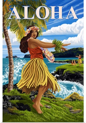 Aloha - Hula Girl On Coast