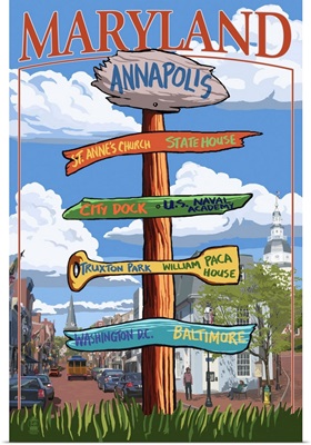 Annapolis, Maryland - Sign Destinations: Retro Travel Poster