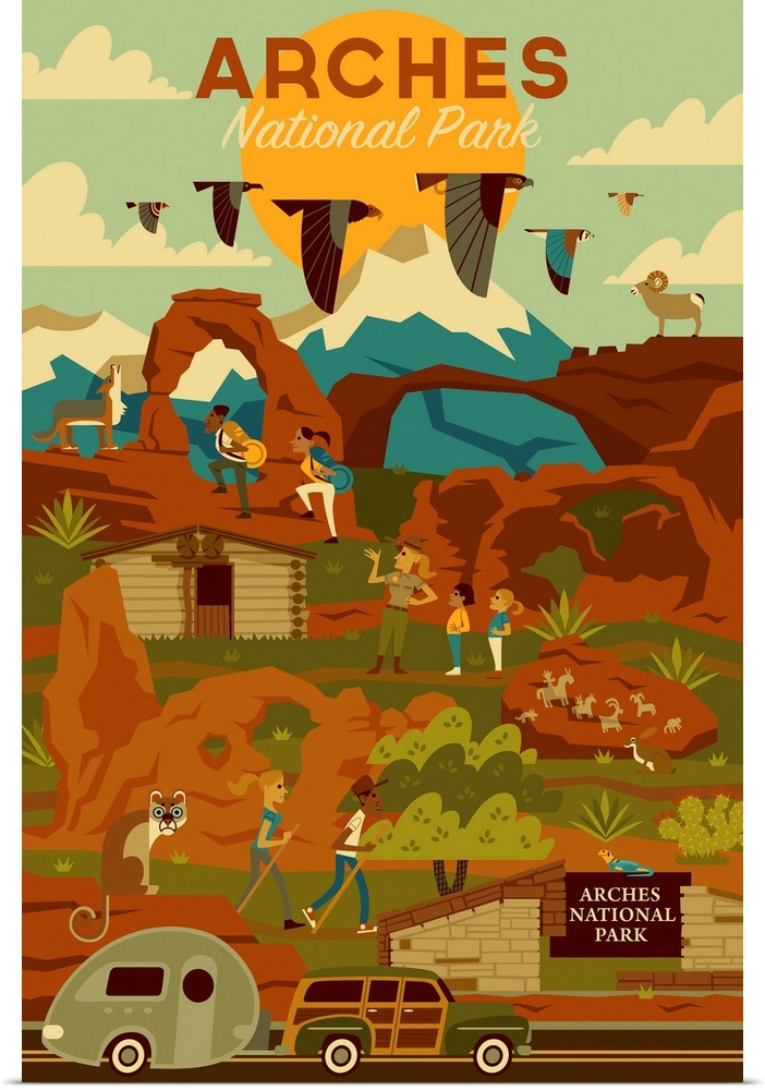Arches National Park, Adventure: Graphic Travel Poster