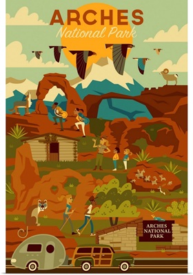 Arches National Park, Adventure: Graphic Travel Poster