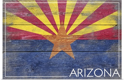 Arizona State Flag on Wood