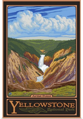 Artist Point - Yellowstone National Park: Retro Travel Poster