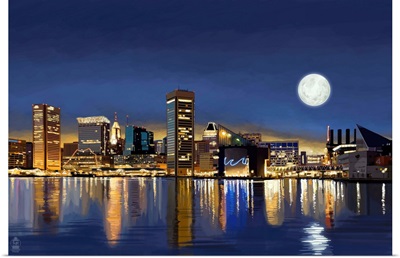 Baltimore, Maryland, Skyline at Night