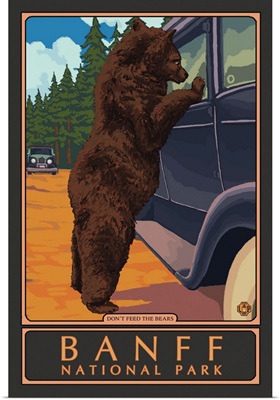 Banff National Park, Don't Feed The Bears: Retro Travel Poster
