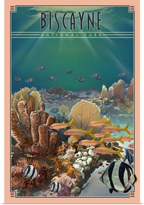 Biscayne National Park, Underwater: Retro Travel Poster
