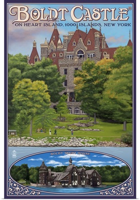 Boldt Castle - Thousand Islands, NY: Retro Travel Poster