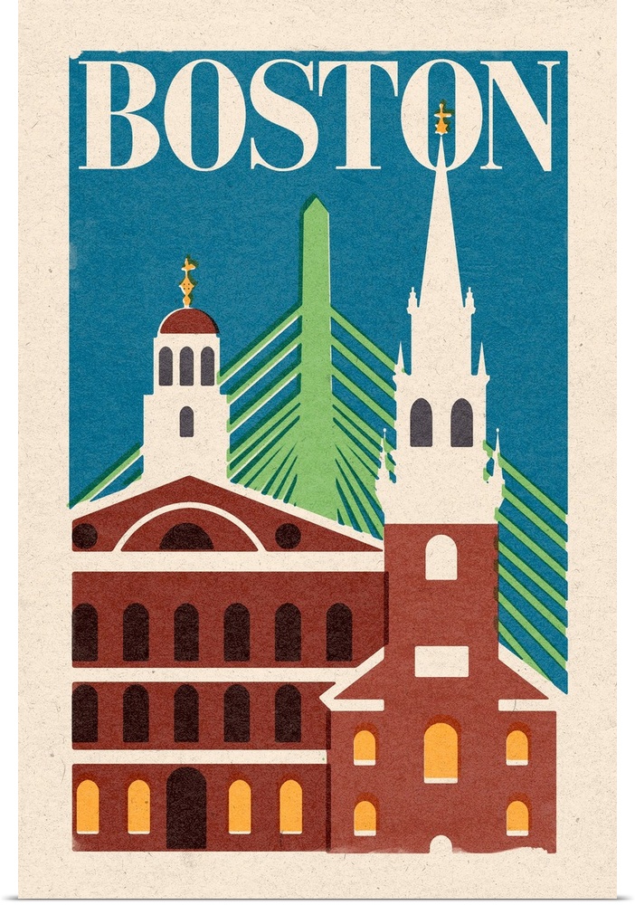 Boston, Massachusetts, Woodblock