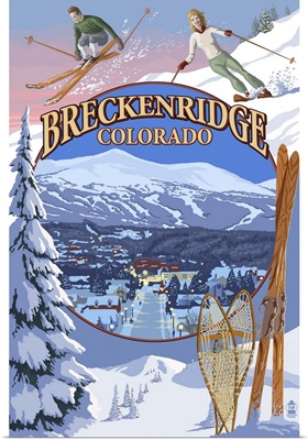 Breckenridge, Colorado Montage: Retro Travel Poster