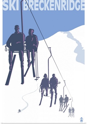 Breckenridge, Colorado Ski Lift: Retro Travel Poster