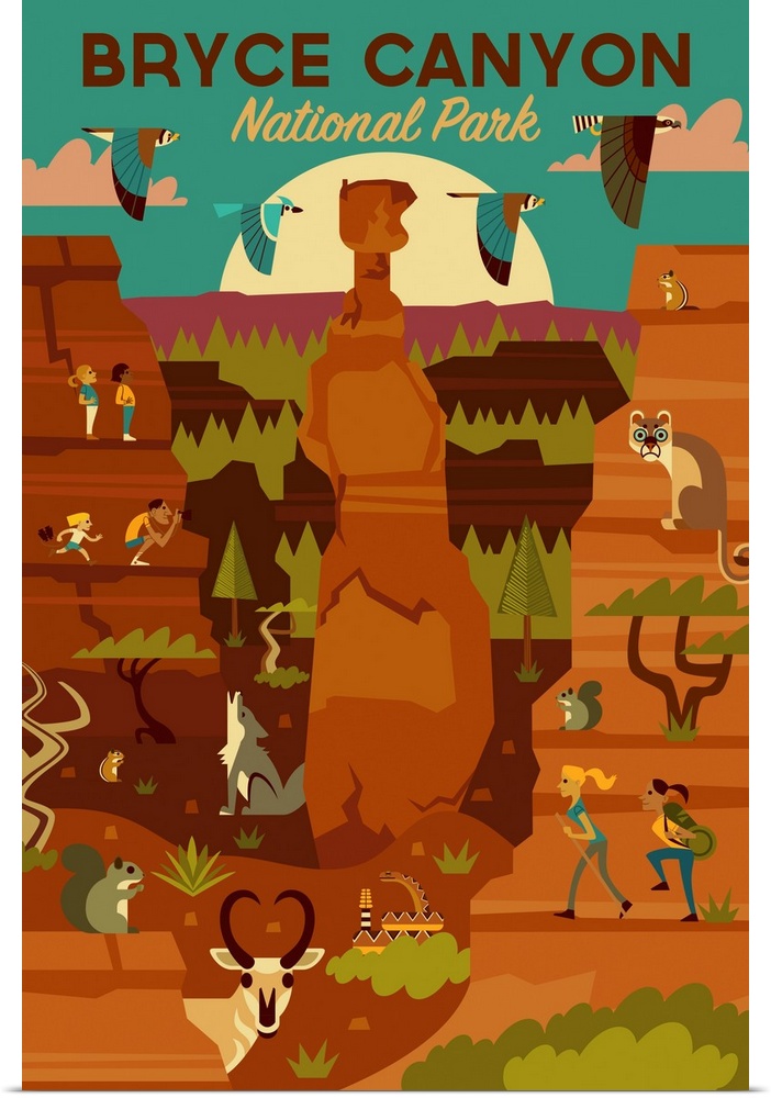 Bryce Canyon National Park, Adventure: Graphic Travel Poster