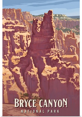 Bryce Canyon National Park, Canyon View: Retro Travel Poster