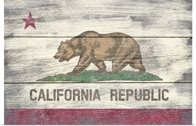 California State Flag on Wood