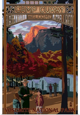 Camp Curry - Yosemite National Park, California: Retro Travel Poster