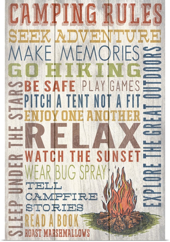 Camping Rules Typography