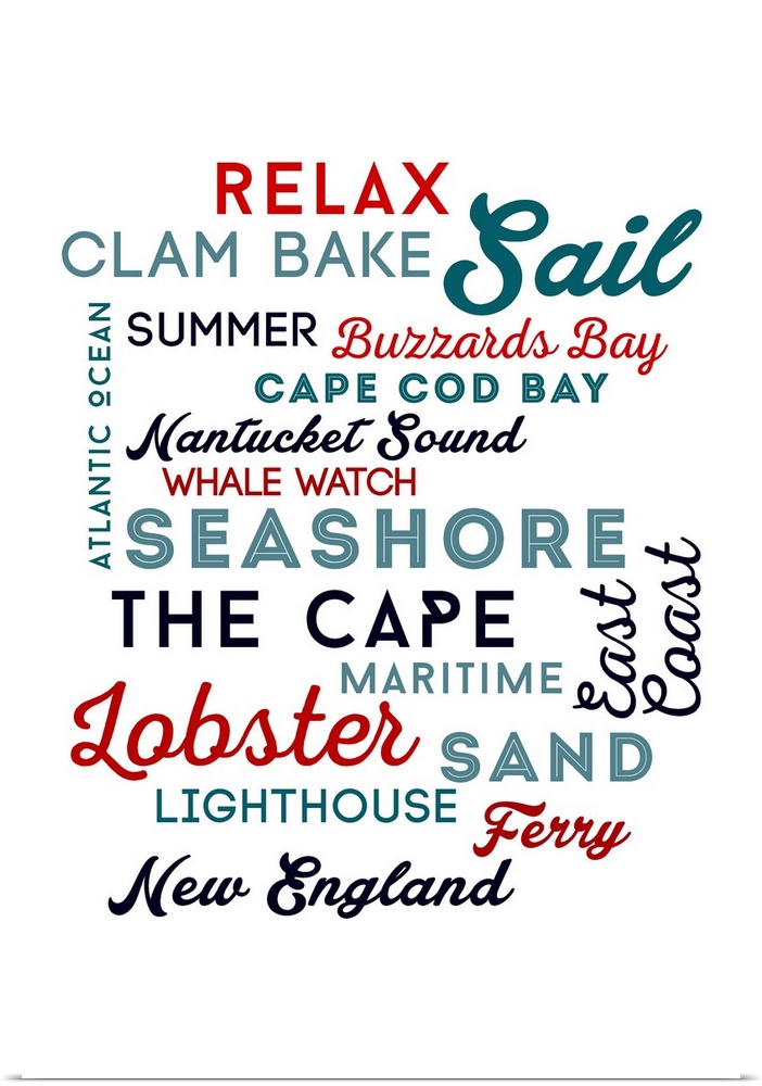 Cape Cod, Massachusetts, Typography
