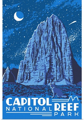 Capitol Reef National Park, Night Sky: Graphic Travel Poster