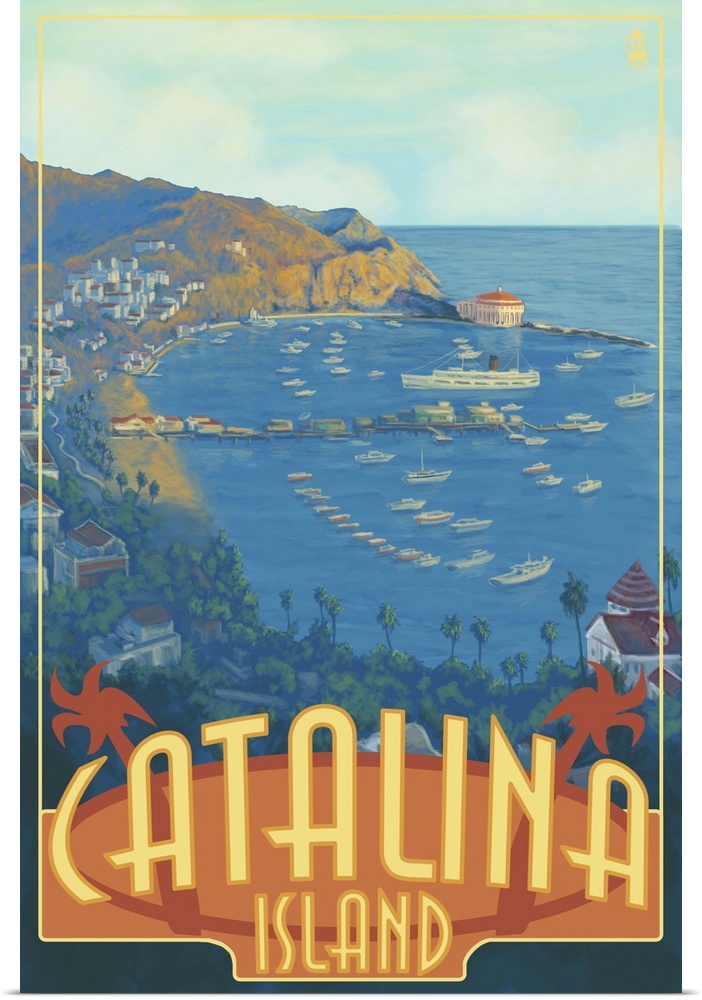 Catalina Island, California: Retro Travel Poster