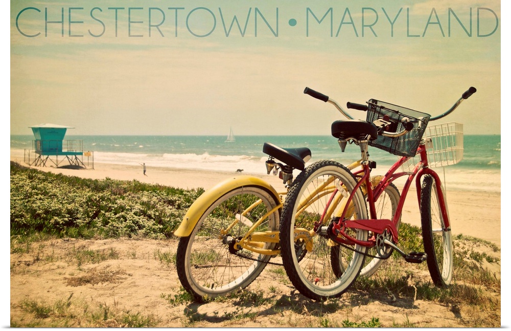 Chestertown, Maryland, Bicycles and Beach Scene