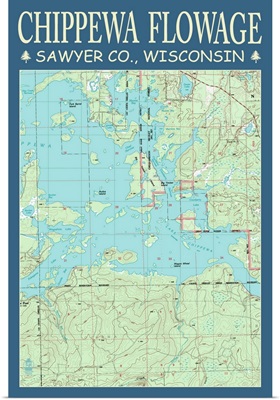 Chippewa Flowage Chart, Sawyer County, Wisconsin