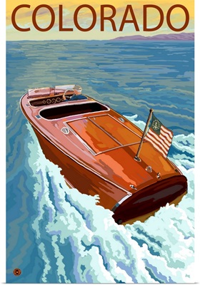 Colorado - Wooden Boat Scene: Retro Travel Poster