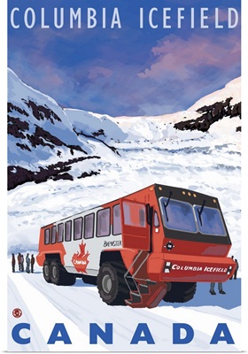 Columbia Icefield, Canada: Retro Travel Poster
