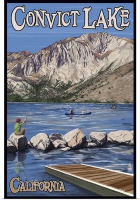 Convict Lake, California Scene: Retro Travel Poster