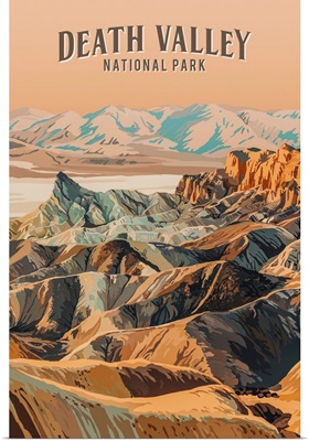 Death Valley National Park, Natural Landscape: Retro Travel Poster