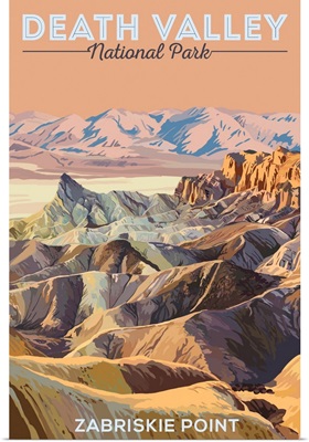 Death Valley National Park, Zabriskie Point : Retro Travel Poster
