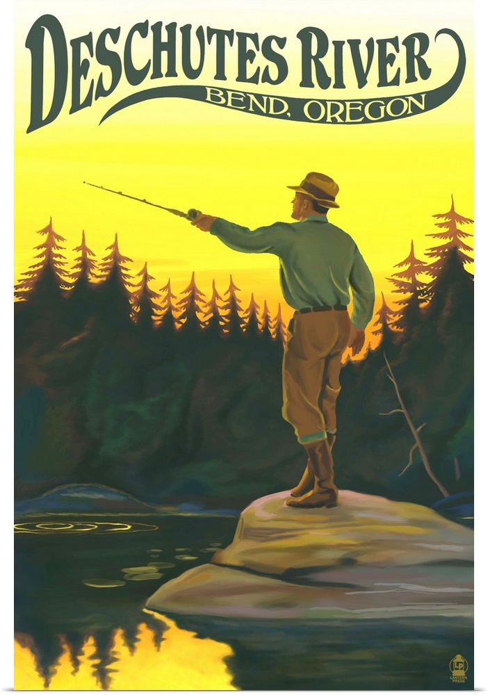 Deschutes River, Bend, Oregon, Fisherman Casting