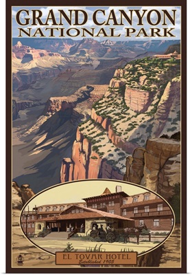 El Tovar Hotel - Grand Canyon National Park: Retro Travel Poster
