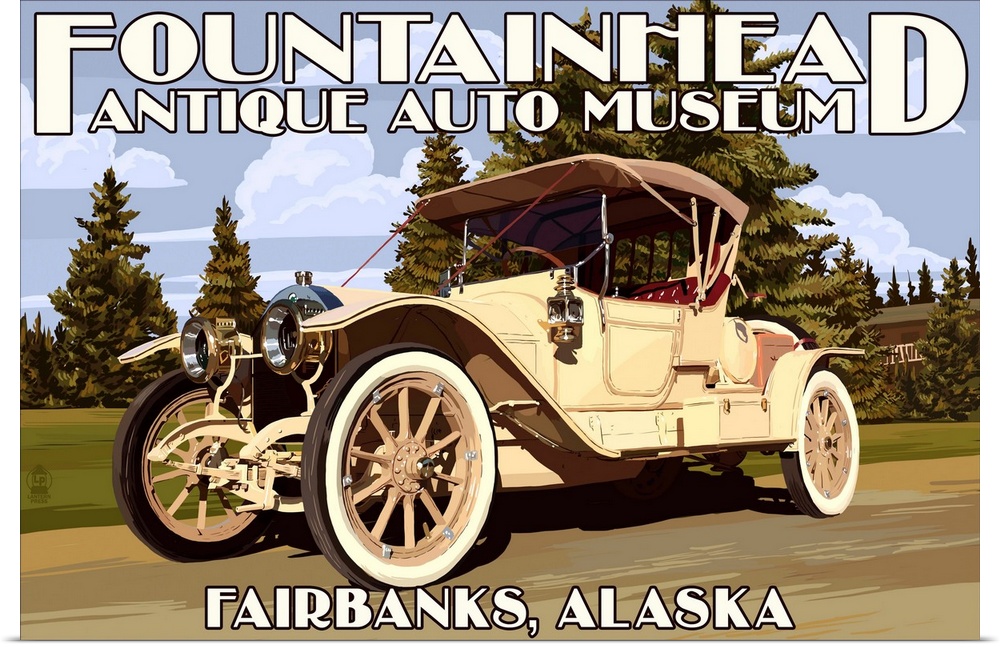 Fairbanks, Alaska - Fountainhead Antique Auto Museum: Retro Travel Poster