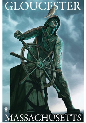 Fisherman's Memorial - Gloucester, Massachusetts: Retro Travel Poster
