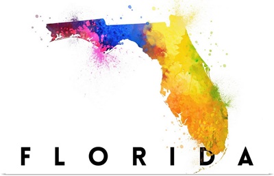 Florida - State Abstract Watercolor