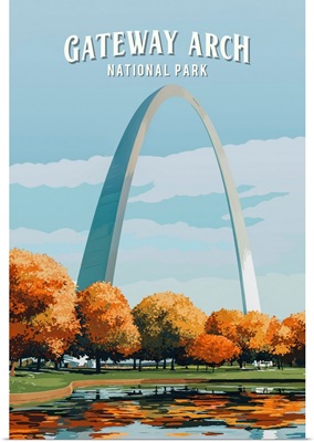 Gateway Arch National Park, Gateway Arch Park: Retro Travel Poster