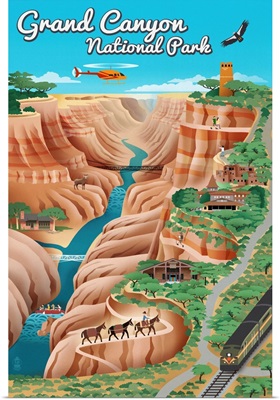 Grand Canyon National Park, Adventure: Graphic Travel Poster