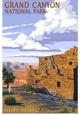 Grand Canyon National Park - Hopi House: Retro Travel Poster