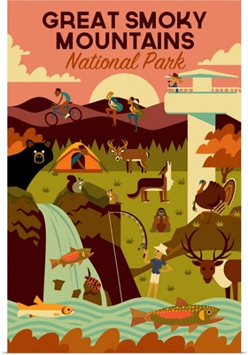 Great Smoky Mountains National Park, Adventure: Graphic Travel Poster