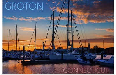 Groton, Connecticut, Sailboats at Sunset